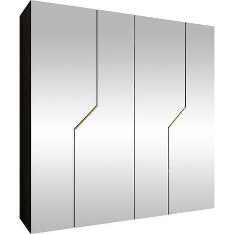 Armario Hartford 601, Negro, 202x200x52cm, Puertas de armario: Con bisagras, Número de estantes: 0