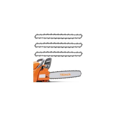 Applicable Lot de 3 chaînes de tronçonneuse pour barre de 40 cm, 56 maillons d'entraînement, calibre 3/8" LP 0,1 cm, chaîne de rechange compatible avec Titan TTL758CHN, Hyundai HYC2400E, Einhell GH-EC