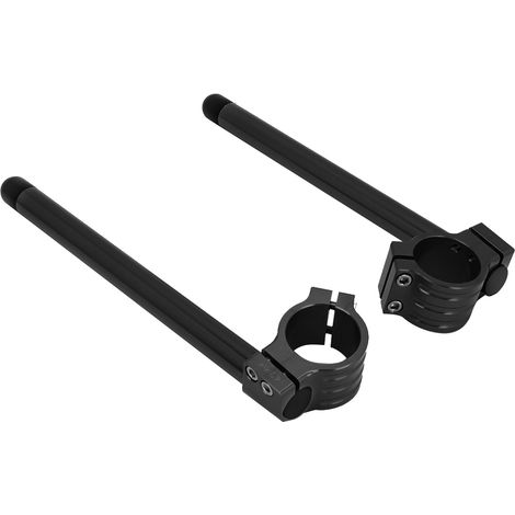 Guidon de moto universel 43mm, fixation fourche en aluminium, kit séparé réglable, noir (1/5)