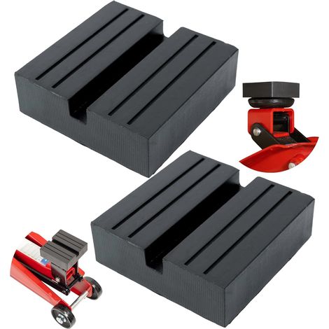 Support en Caoutchouc pour cric, 2 pièces, 75 x 75 x 25 mm parallélépipède, avec évidement en U de 10 x 9 mm, pour véhicules jusqu'à 3,5 T, Support de cric, Support de cric de manœuvre (1/5)