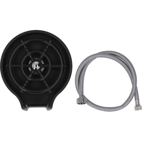 Lave-verres haute pression pour évier avec base ABS et tuyau de 80cm - Noir (1/5)