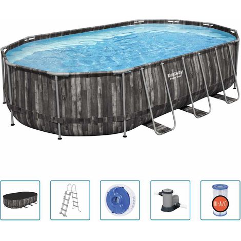 Power Steel Pool-Set Oval 488x305x107 cm Bestway (1/5)