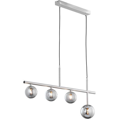 Lampada sospesa Neptun nichel vetro fumé 4xG9 Jupiter
