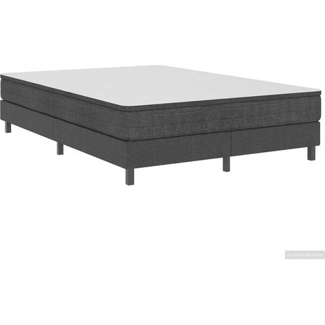 Maison Exclusive - Boxspring-Bettgestell Grau Stoff 140x200 cm (1/5)