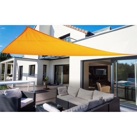 Dreiecksonnensegel 460 cm - Polyester - Farbe sonnengelb (1/3)