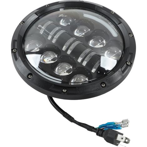 Phare LED 7 pouces pour moto, éclairage blanc 6000K, 3000 lm, 12 V, 80 W, étanche et universel (1/5)
