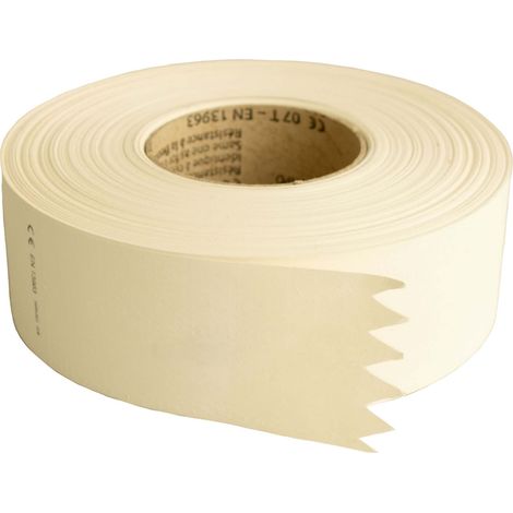 Dalsys Bande de joint avec rainure de pliage en papier blanc, bande de joint, bande d'armature pour le masticage de plaques de plâtre, résistante aux fissures - 1 rouleau à 75m