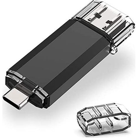 Clé USB Ynkkvre 128 Go - Clés USB - Clé USB C - Compatible USB C et USB A - Convient aux ordinateurs portables, smartphones et tablettes