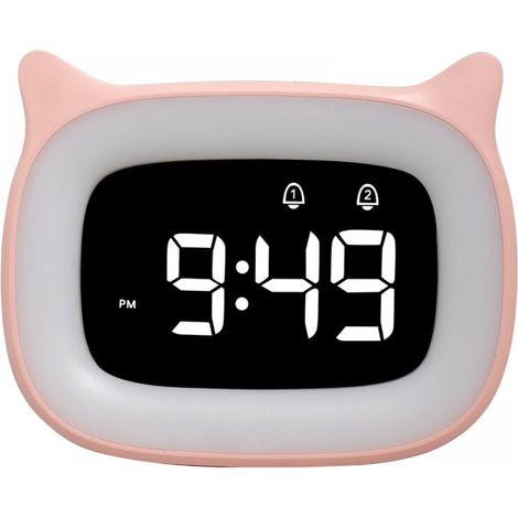 Educational Alarm Clock, LED Night Lights Children's Bedroom Clocks Kid Sleep Day/Night Luminous, Snooze Alarm Clock 5 Colors, 18 Types of Music, 2 Alarms, Girl Boy (1/5)