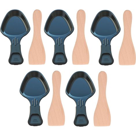 Ersatzteil - Set aus 5 Raclettepfännchen und 5 Holzspateln - - TEFAL, MOULINEX (1/2)