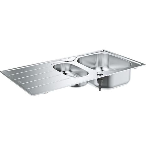 Grohe - Fregadero K200 con desagüe automático, 97x50 cm, acero inoxidable cepillado 31564SD1 (1/3)