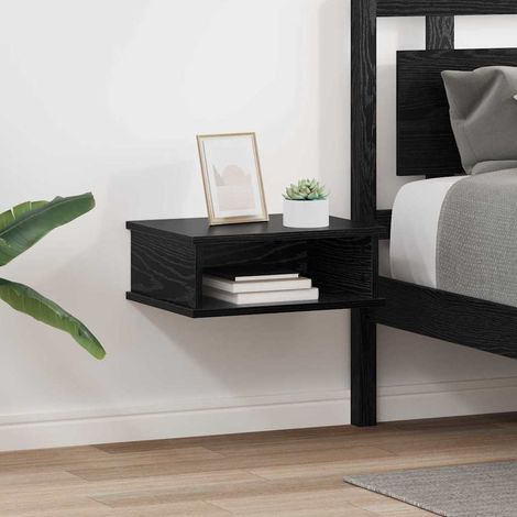 Nachttisch 2 pcs Schwarz Eichen-Optik 40 x 31 x 15 cm