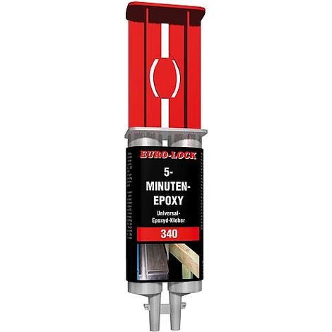 Colle Epoxy 5 minutes EURO-LOCK LOS 340 double séringue 24ml + adaptateur + duse mélangeuse