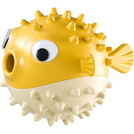 Balle à mâcher interactive, distributeur de friandises, caoutchouc TPR durable, nettoyeur de dents, roulement irrégulier, 10 x 10 x 8 cm (1/5)