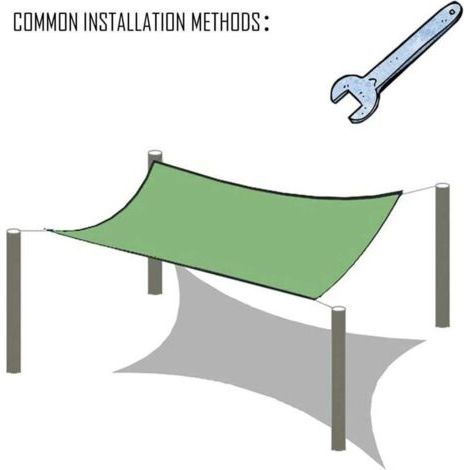 [JAMAIS UTILISÉ]Filet D'ombrage Vert, Voile D'ombrage Rectangulaire Toile D'ombrage--Filet Solaire Résistant Aux D'ombrage Pare-Soleil,Pour Terrasse Serre Cours (3mx3m/9.8ftx9.8ft) (1/3)
