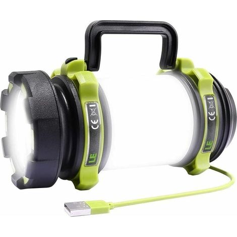 LE LED-Campinglampe, wiederaufladbare Campinglaterne 2600 mAh, leistungsstarke LED-Taschenlampe 6 Modi, USB-Kabel im Lieferumfang enthalten, wasserdicht für Heimwerker, Wandern, Garage, Notfall, Kelle (1/4)