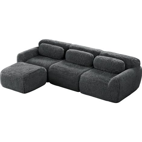 Canapé Cloud Sofa modular plush gris 291.00 x 179.00 x 73.00 ZIPSOFA Canapé (1/5)