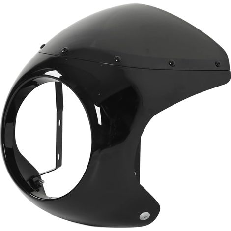 Pare-brise de Moto, Carénage de Moto Universel pour Pare-brise de Carénage de Phare de Universel 7 Pouces Couvercle de de Phare Résistant à la Surface Lisse adapté pour (noir brillant) (1/5)