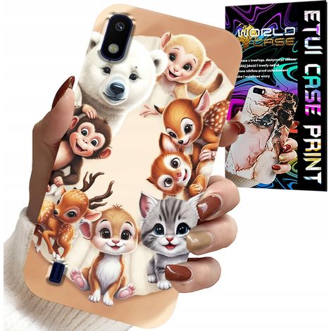 Custodia per Samsung A10 - retro per bambini con animali della foresta (1/5)