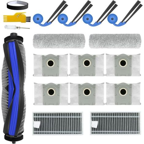 Accessoires pour aspirateur robot ECOVACS DEEBOT X9 Pro Omni / X9 Pro 16 pièces 1 brosse principale, 2 filtres, 4 brosses latérales, 2 mop à rouleau, 6 sacs, 1 bande de protection (1/5)