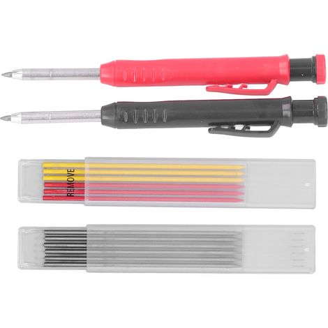 14-teiliges Schreiner-Stiftmarker-Set mit roten, schwarzen und gelben Nachfüllminen für die Holzbearbeitung (1/5)
