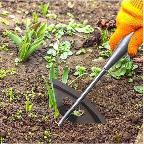 Binette Jardinage Desherbage, Houe Jardinage, Binette Creuse en Acier Inoxydable, Râteau de Désherbage Portatif pour Plantation de Légumes, Petite Binette Portable, Accessoires de Désherbage (1/5)