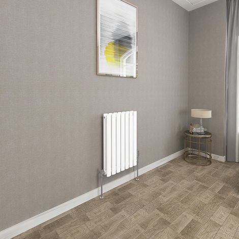 600x413mm White Double Oval Column Radiator Horizontal Modern Central Heating Radiators