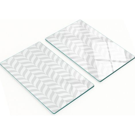 Juego de dos tablas de cocina de cristal con formas geométricas de 2x30x52 cm. (1/5)