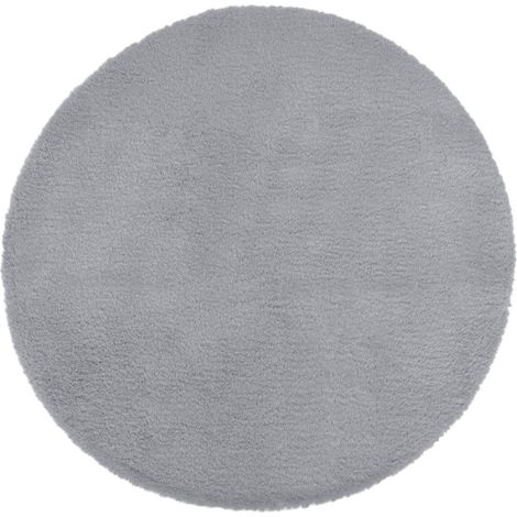 Alfombra extrasuave - efecto piel - gris D80 cm - Atmosphera créateur d'intérieur (1/5)