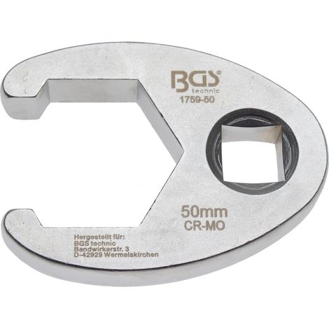 Llave boca hexagonal abierta (crowfoot)  entrada 20 mm (3/4")  50 mm