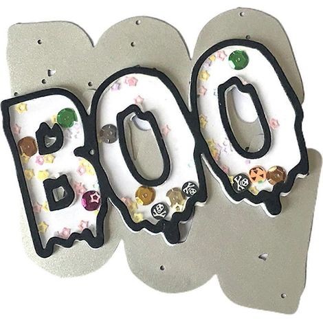 Matrices de découpe en métal Halloween BOO pour loisirs créatifs, enfants, filles et garçons (1/5)