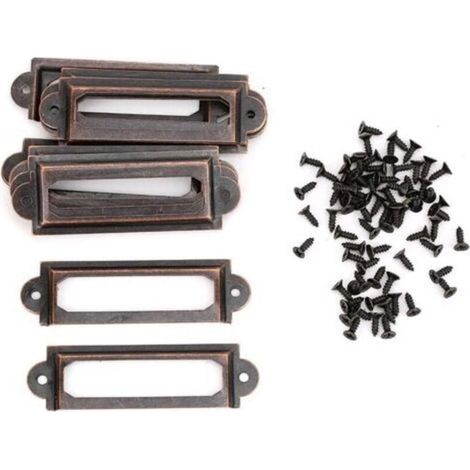 20Pcs Porte Etiquette Metal, Statue de phénix en Laiton Haute dureté Bon Brillant Metal Cadre Étiquette Nom Porte etiquettes Retro Tiroir Signes Étagère Note (1/5)