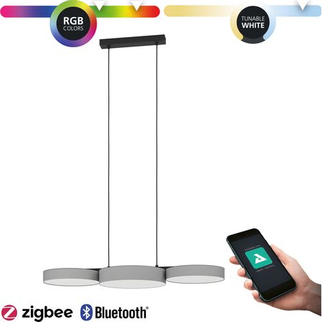 Lampadario A Sospensione Moderno Barbano-Z Acciaio Nero 3 Luci Led 7,5W (1/4)