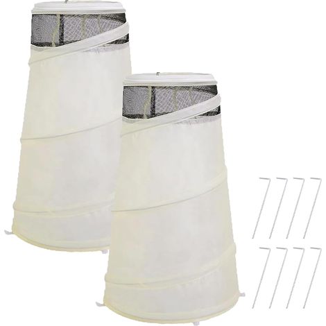 2 Pièces Housse Protection Hivernale Plantes 50 x 33 x 23 cm,Cônes Roses Pop-up avec Dessus en Filet Respirant,pour Protéger Contre Le Gel (1/5)