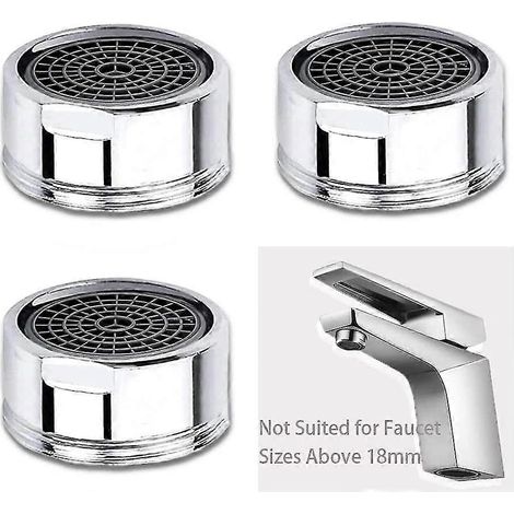 Lot de 3 aérateurs de robinet M20, buses de filtre à économie d'eau, pièces de rechange pour aérateur de robinet (20 mm mâle)