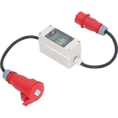 Adaptateur CEE IP44 5 broches 2,5 mm² 16 A mâle vers femelle avec disjoncteur tripolaire 400 V 16 A (1/5)