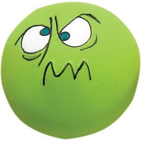Quietschball aus Gummi für Welpen, Spielzeug zum Kauen und Apportieren, bunte Bälle mit Gesicht