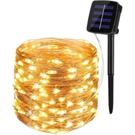 Décoration de Noël – Guirlande lumineuse solaire LED de 32 m pour extérieur – 300 LED étanches pour décoration de fêtes de Noël (1/5)