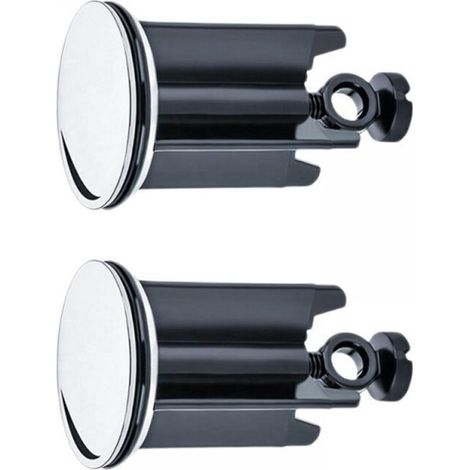 Bouchon d'évier universel de 40 mm, lot de 2, convient à tous les éviers et bidets standard (hauteur réglable de 6,6 cm à 8,3 cm).