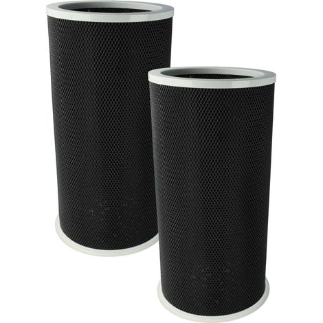 vhbw 2x Aktivkohlefilter kompatibel mit Xiaomi Mi Air Purifier 2, 3, 2H, 2C, 3C, 2S, 3H Luftreiniger - Luftfilter Schwarz Grau