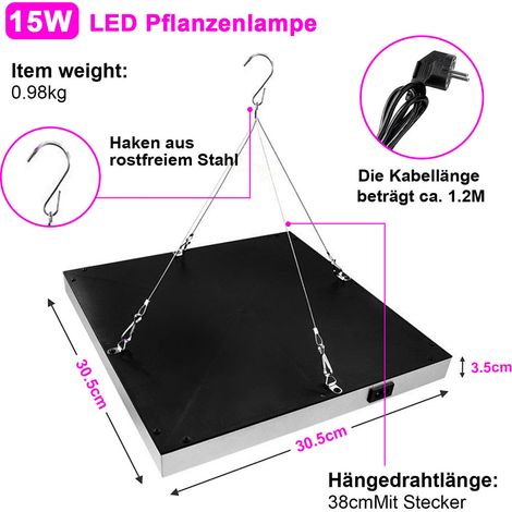 Wolketon Lampe Perlen Pflanzenlampe Pflanzenlicht Zimmerpflanzen Wachstumslampe Grow Lampe,15W 225pcs