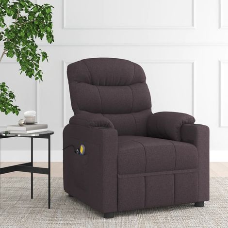 Fauteuil électrique de massage-Chaise de relaxation-Fauteuil Relax Marron foncé Tissu 571005 (1/5)