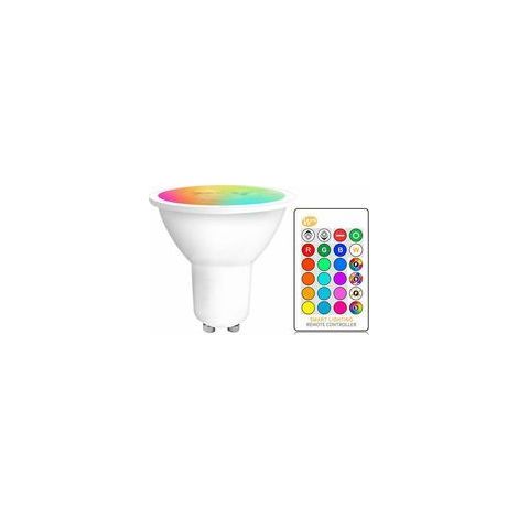 RGB+Warm White 2700K Dimmable LED Spot Light Bulb with Color Changing 12 Bands with Remote Control Suitable for Recessed Wall, Track and Ceiling Lights [Energy Class A++] (1/4)