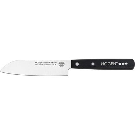 Couteau mini santoku NOGENT Iconic 11 cm lame lisse bois noir