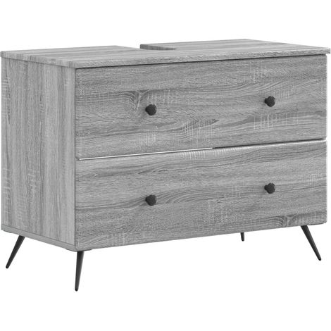 Bathroom Sink Cabinet BREDA Grey Sonoma 82 x 41x 59 cm vidaXL (1/5)