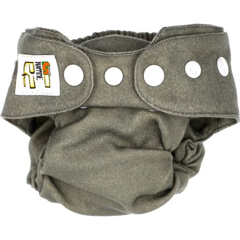 Pannolino mini in lana color kaki, pannolini lavabili in lana NappiMe (1/5)