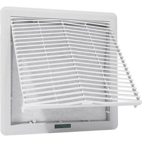Em Distribution – Grille de ventilation avec filtre amovible 260x260mm – Indice de protection IP54 – Montage sur coffret ou armoire électrique – Étanchéité contre poussière et projections d'eau