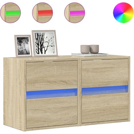 Maison Exclusive - TV-Wandschränke mit LED-Beleuchtung 2 Stk. Son
