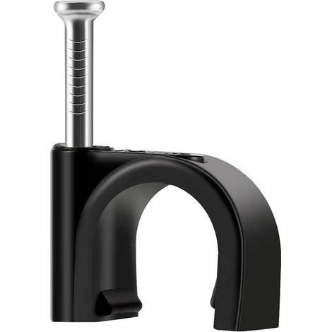 FLITI 100 Stück 6 mm Stahlnagel-Kabelbinder, robuste Kabelbinder, schwarze runde Kabelbinder (1/3)