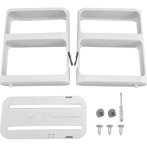 Étagère épices pivotante extractible 2 niveaux multifonction verticale organisateur assaisonnement cuisine placard blanc (1/5)